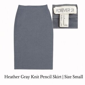 Forever 21 Heather Gray Knee-Length Pencil Skirt | Size Small